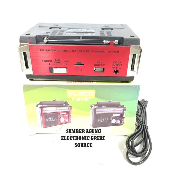 F381Ubt F381 Xbass Fleco Speaker Radio Bluetooth Dengan Antena Radio