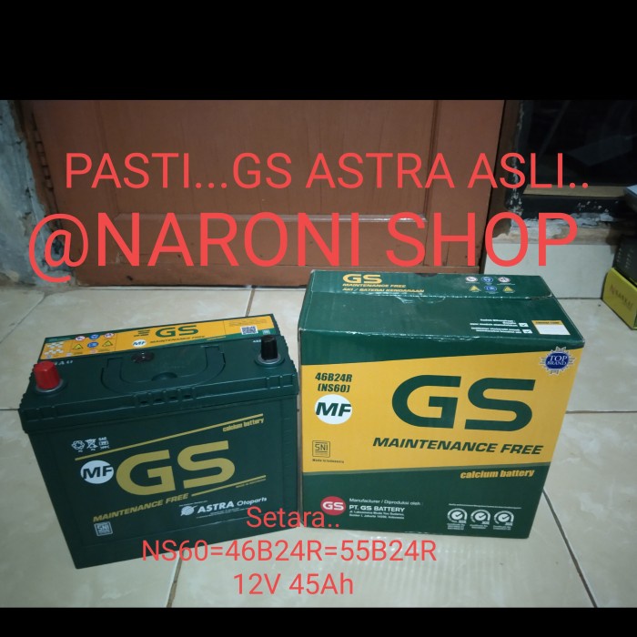 Accu Baterai Battery NS60 MF GS ASTRA Kering maintenance free