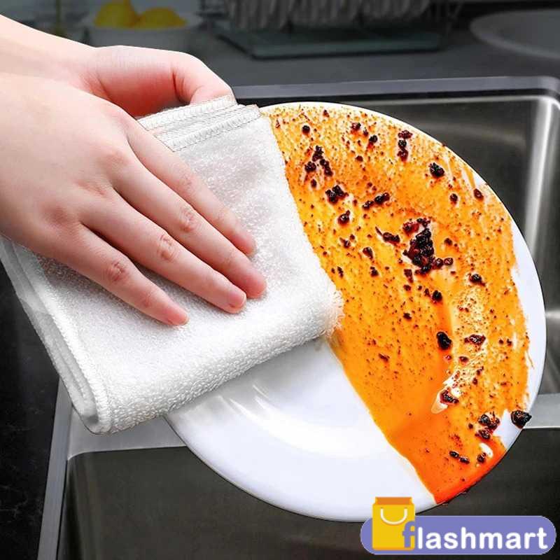 Flashmart Kain Lap Dapur Microfiber Cleaning Cloth 18x22cm 3 PCS - J146