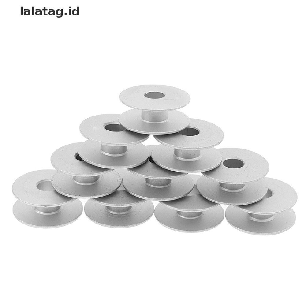 [lalatag] 10pcs Bobbins Aluminium Industri 21mm Untuk Alat Mesin Jahit Singer Brother [ID]