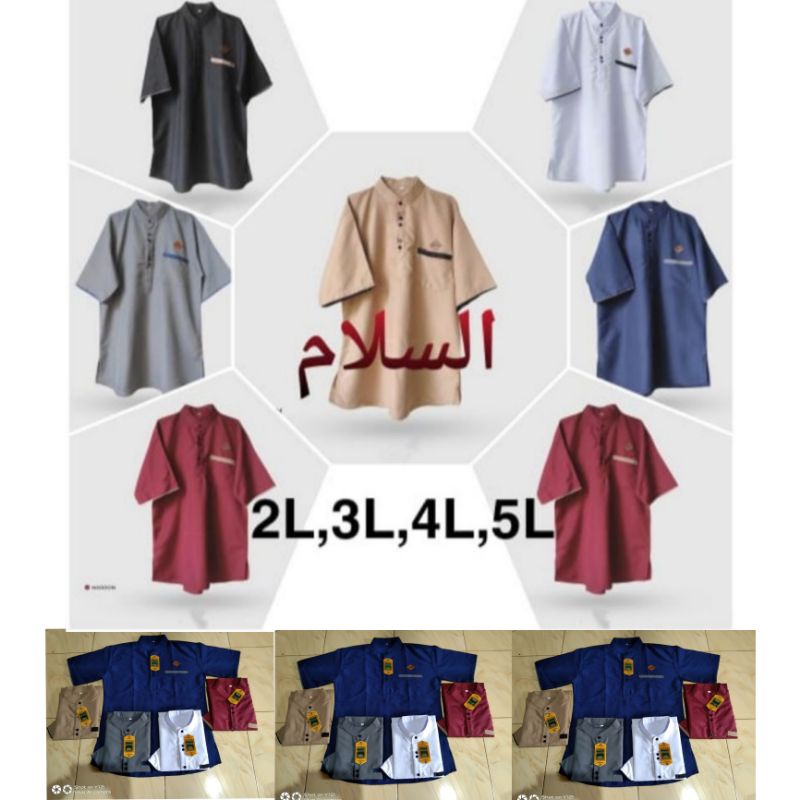 Big size jumbo baju Koko Kurta pria dewasa size XXL 3XL 4XL 5XL termurah