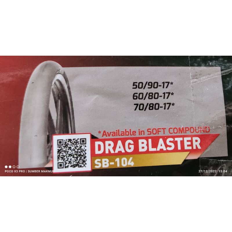 Ban Drax Drag Blaster soft compound ban swallow balap racing SB 104 tubles ban kecil
