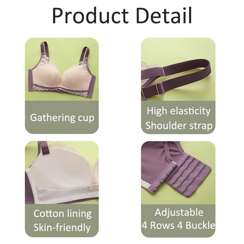 Bra jumbo Tanpa Kawat Bra bh menyusui kancing depan katun murni depan gesper wanita Nursing bra 989