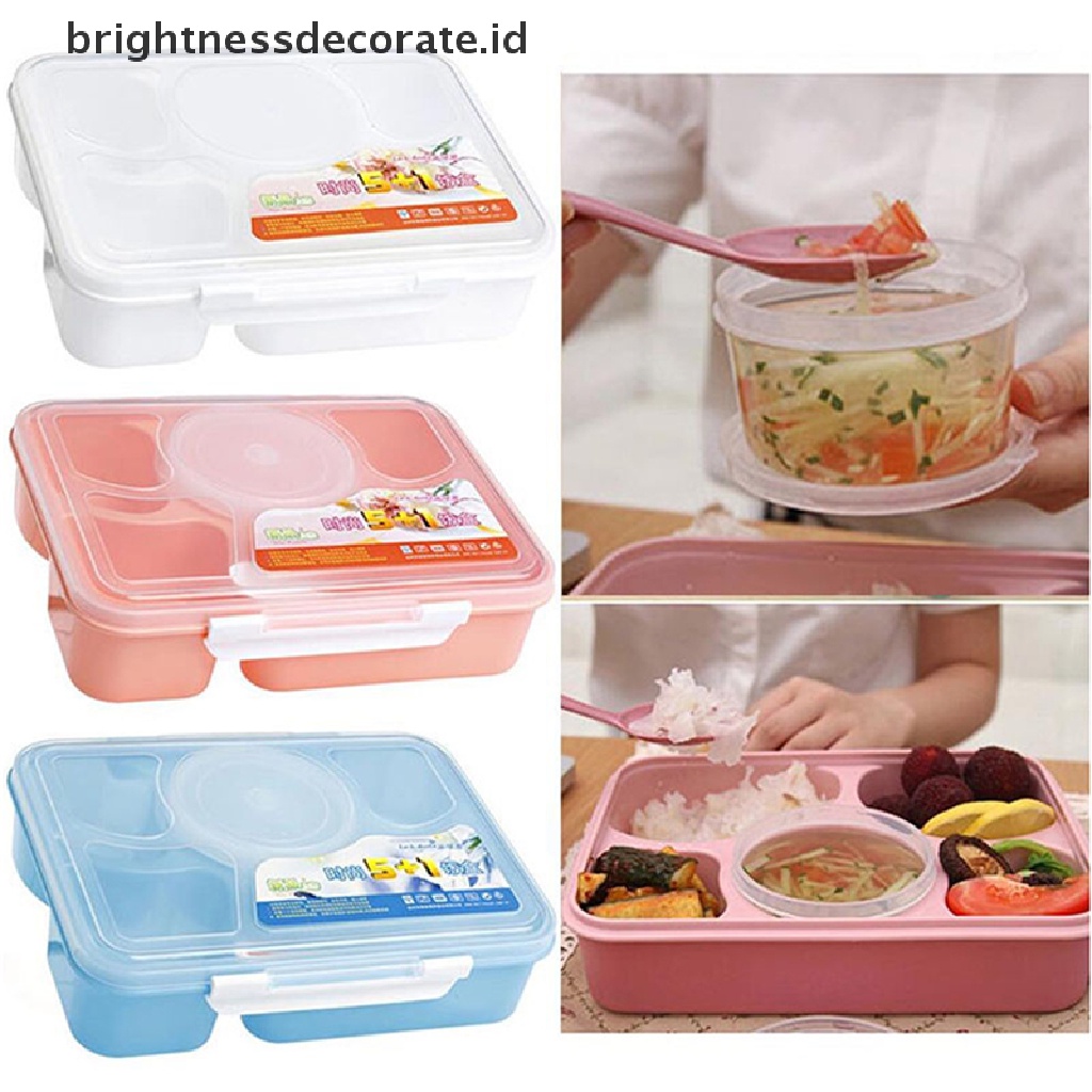 [Birth] New Kotak Makan Bento Microwave+Sendok Peralatan Piknik Food Container Storage Box [ID]