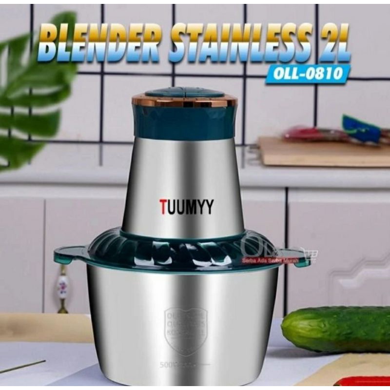 Blender Stainless Chopper Tummy Oll-0810 2Liter Blender Serbaguna
