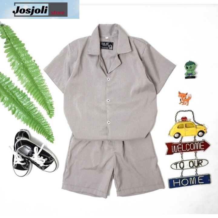 JOSJOLI_STORE/Stelan Kids Polos/Satu Stel Atasan dan Bawahan Pria Anak/S M L