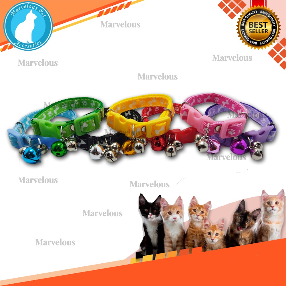 Kalung Kucing Lonceng Besar Motif Tulang Premium ( Lonceng 14mm isi 3 pcs )