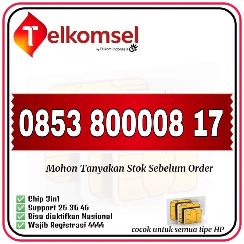 Nomor cantik Telkomsel aabbaa