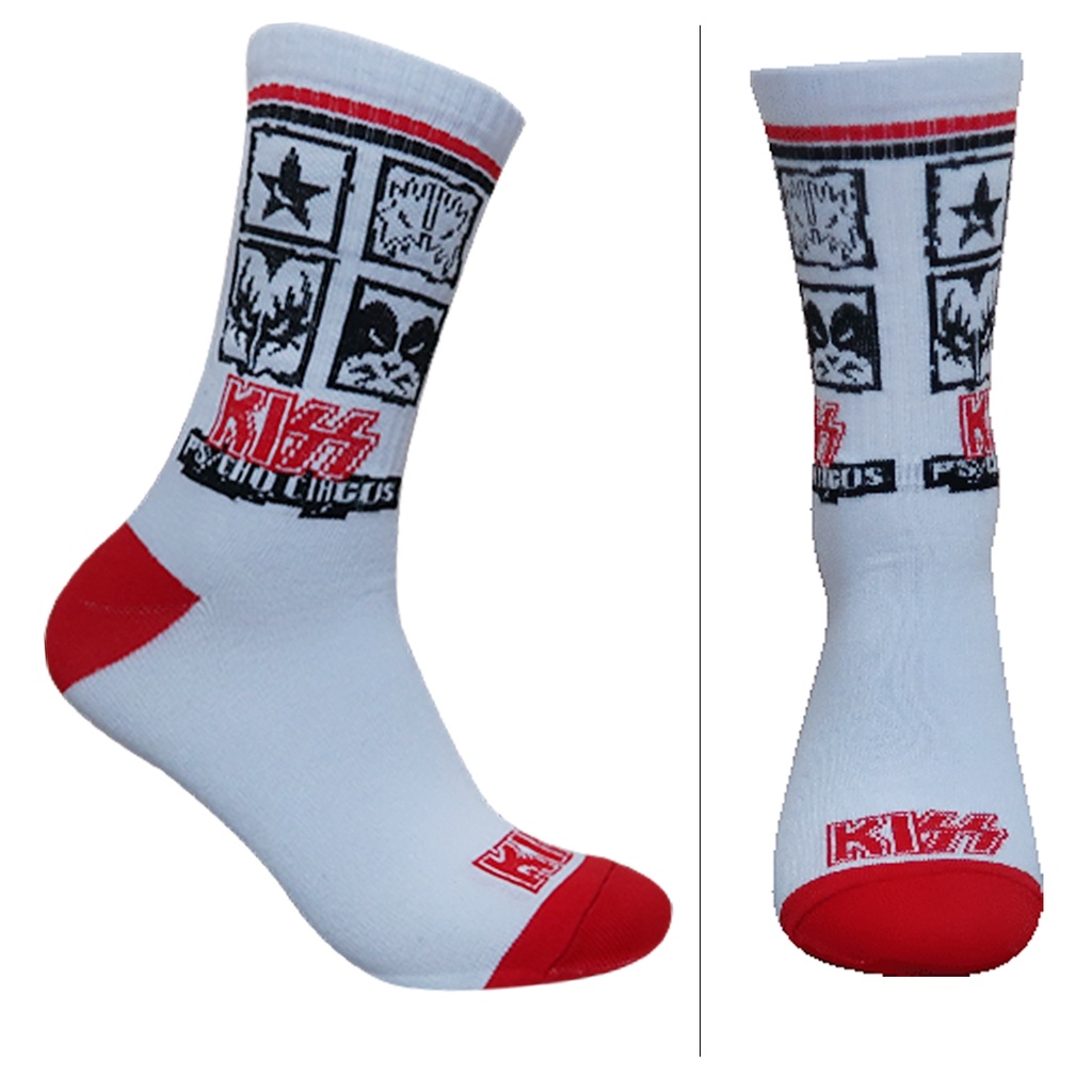 Kaos Kaki Motif Kiss Putih Psycho Circus ( B45 )