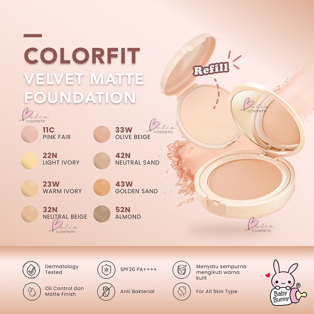 ❤ BELIA ❤ &quot;WARDAH Colorfit Series | Matte Foundation | Velvet Powder | Perfect Glow Cushion Full Refil | Highlight Contour Palette | Quad Eye | Bedak | Eyeshadow &quot;