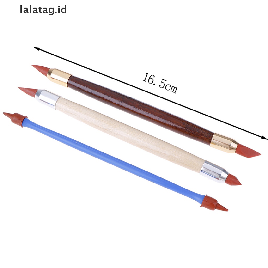 [lalatag] 3pcs Silicon Rubber Shaper Pen Double-head Gerabah Clay Patung Alat Pembentuk [ID]