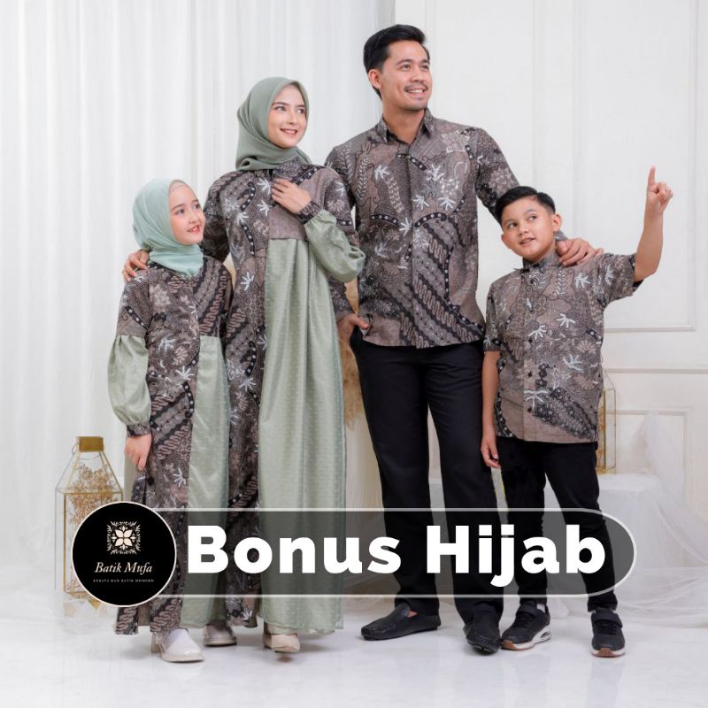 COUPLE KELUARGA GAMIS AYRA GOWN WARNA SAGE / BROWNIE / MAUVE | GAMIS LEBARAN