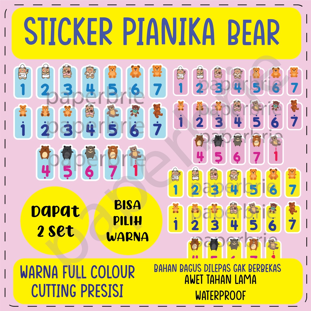 BEAR Stiker pianika sticker pianika not piano tuts pianika not pianika BEAR