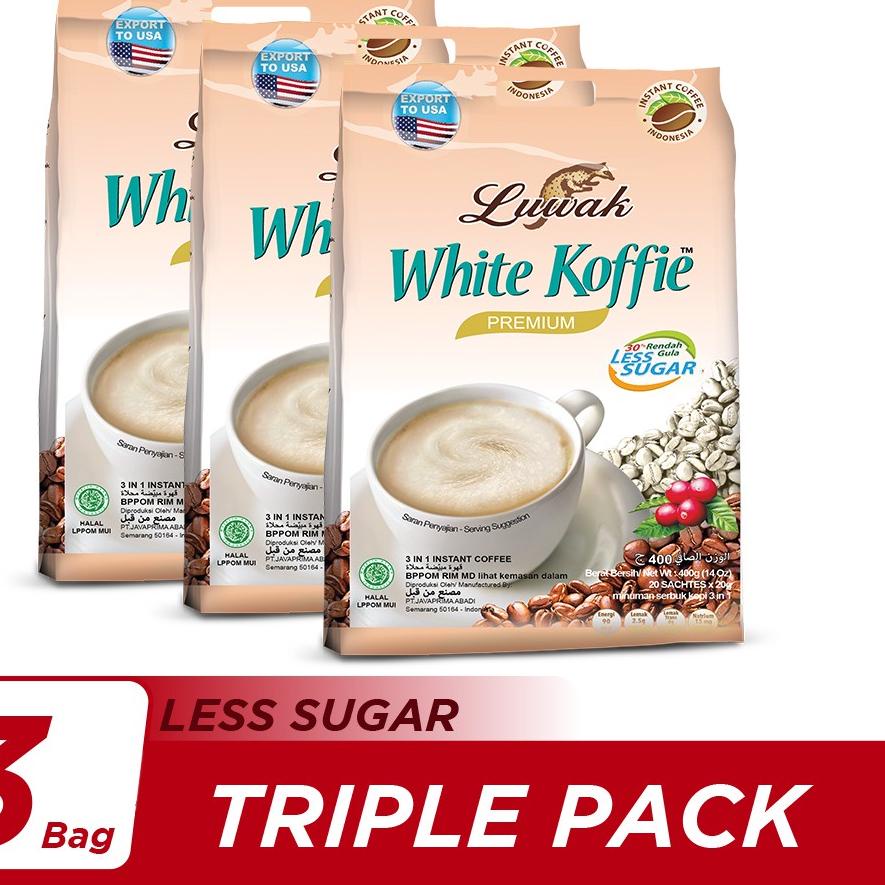 

LIL310 Kopi Luwak White Koffie Less Sugar Bag 20x20gr Triple Pack =