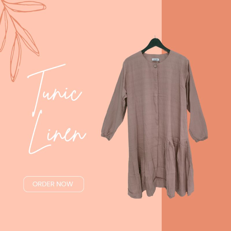 BAJU TUNIC WANITA BAHAN LINEN POLO CRINCLE PREMIUM IMPORT POLOS