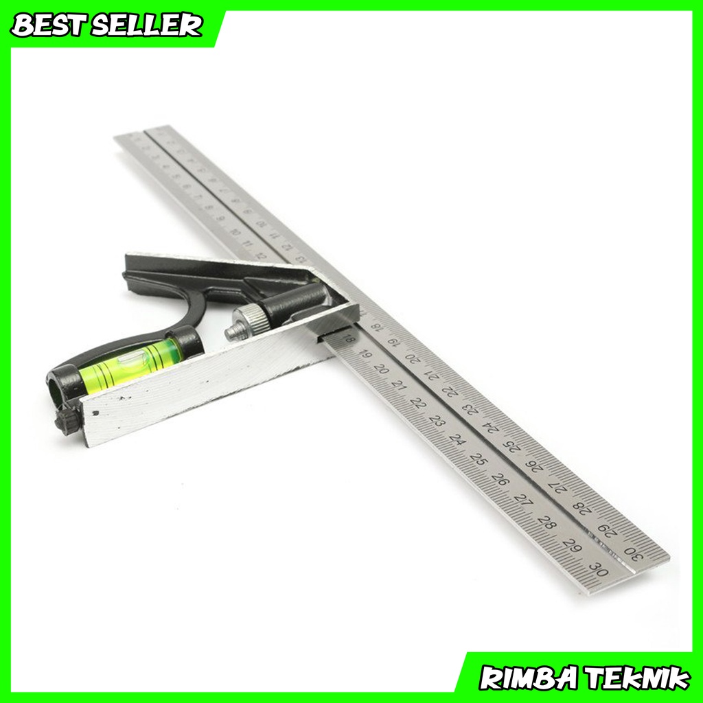 

Penggaris Siku L 12 Inch Kombinasi Waterpass Combination Square Lurus Sudut