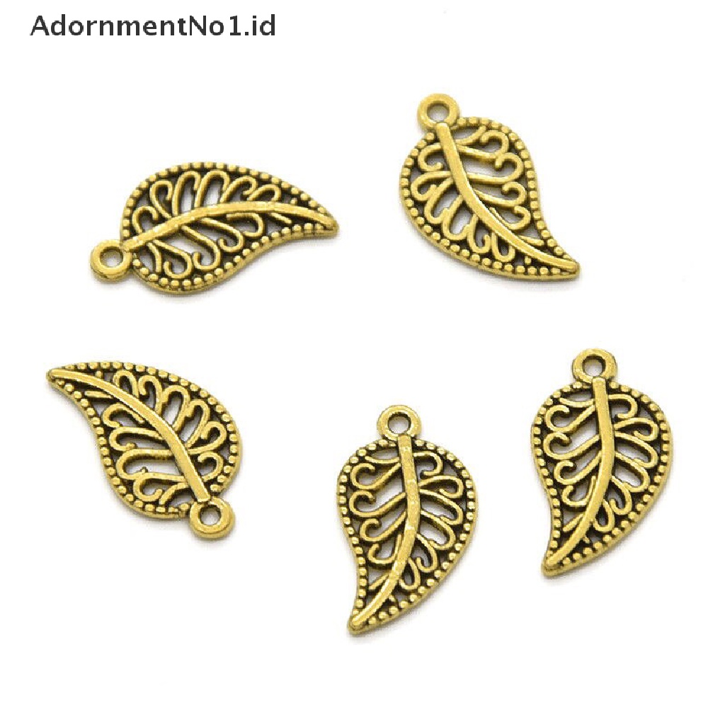 [AdornmentNo1] 100pcs 10x18mm Kerawang Hollow Daun Logam Liontin DIY Wanita Anting Gantungan Kunci [ID]