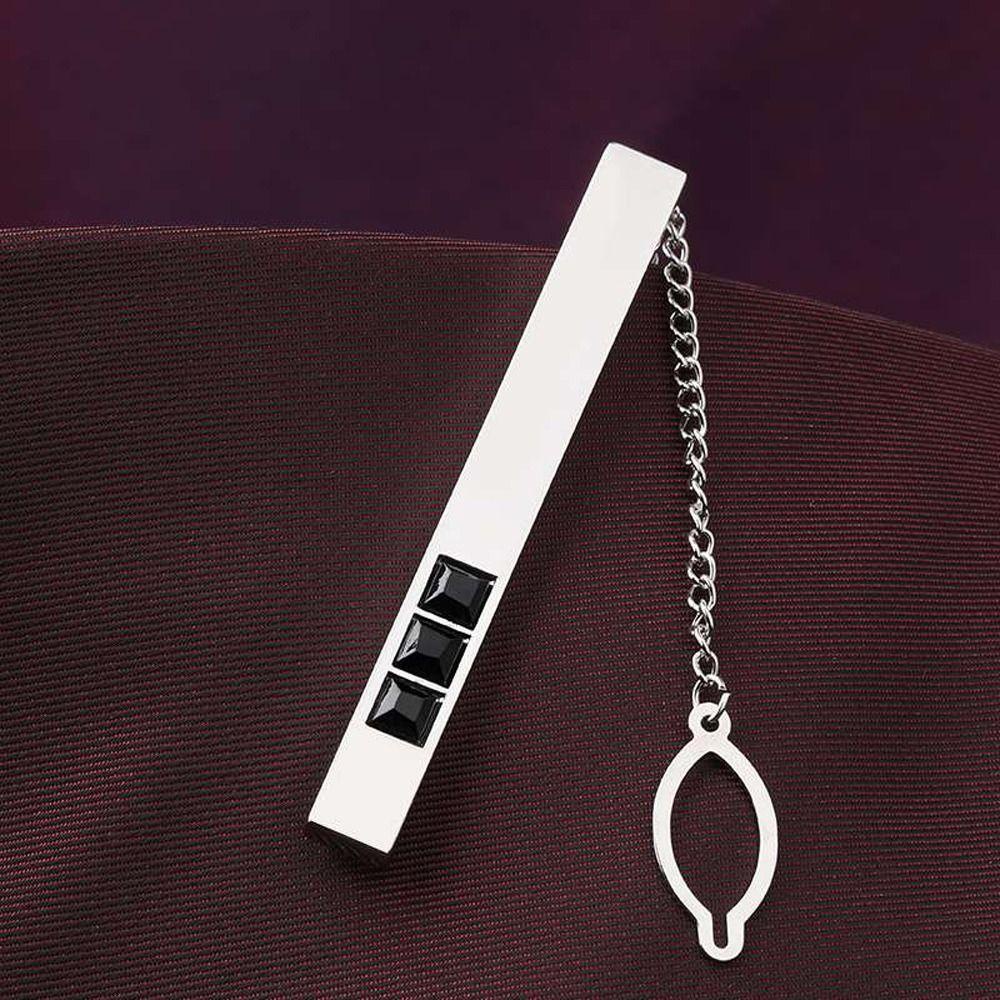 Agustina Pria Kerah Klip Trendi Elegan Fashion Perhiasan Pakaian Non- Cedera Mencegah Paparan Rumbai Bermutu Tinggi Kristal Dasi Klip