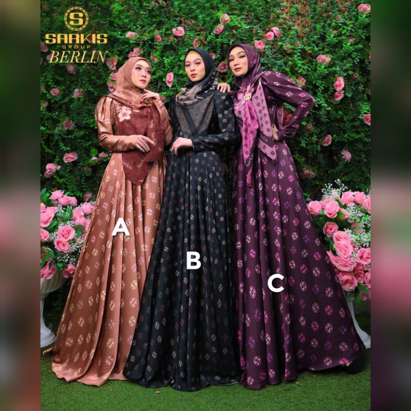 Berlin Series By Sarkis Original Terbaru Gamis Syari Armany Silk Premium Printing Exclusive Dress Le