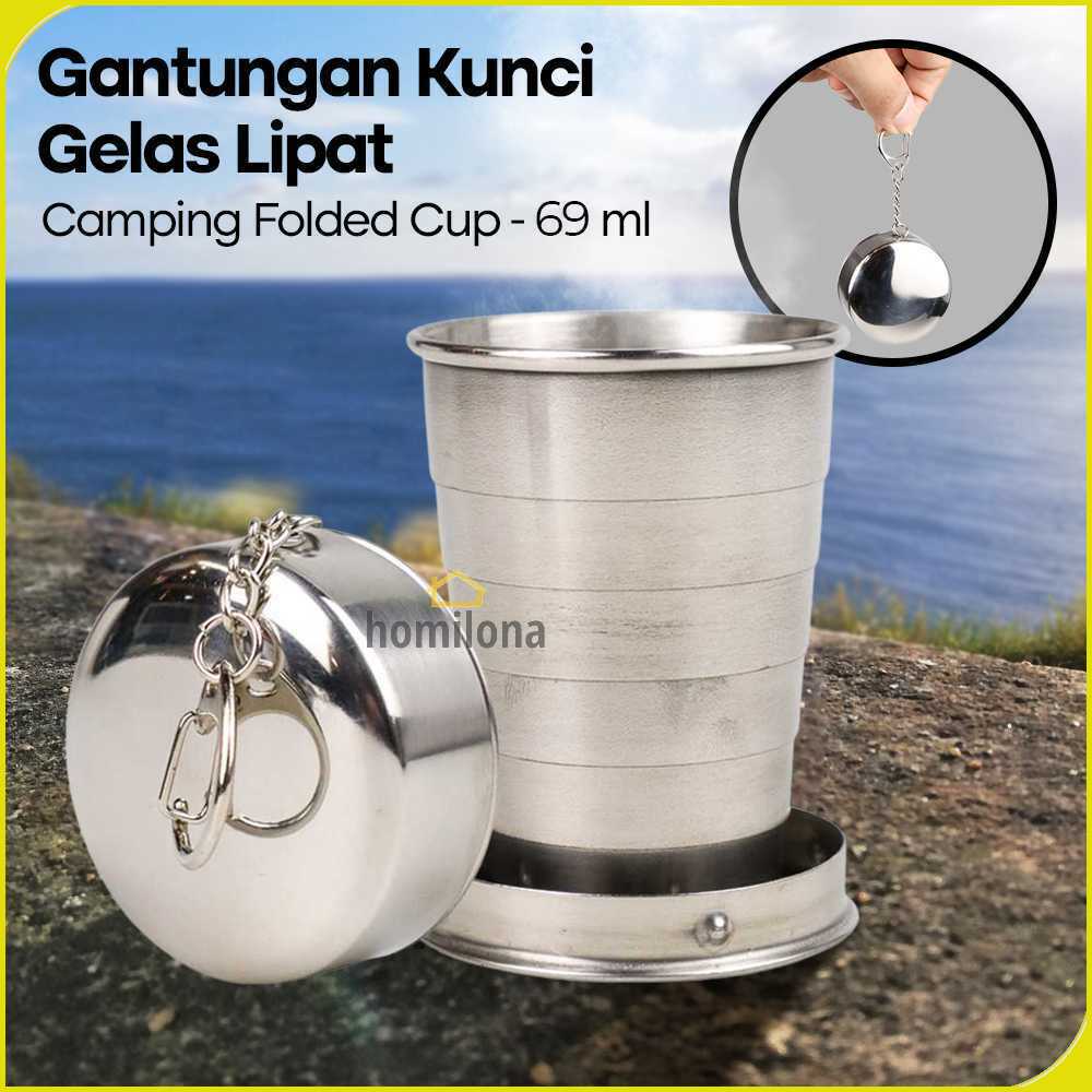 Gantungan Kunci Gelas Lipat Camping Folded Cup 69 ml - 7011