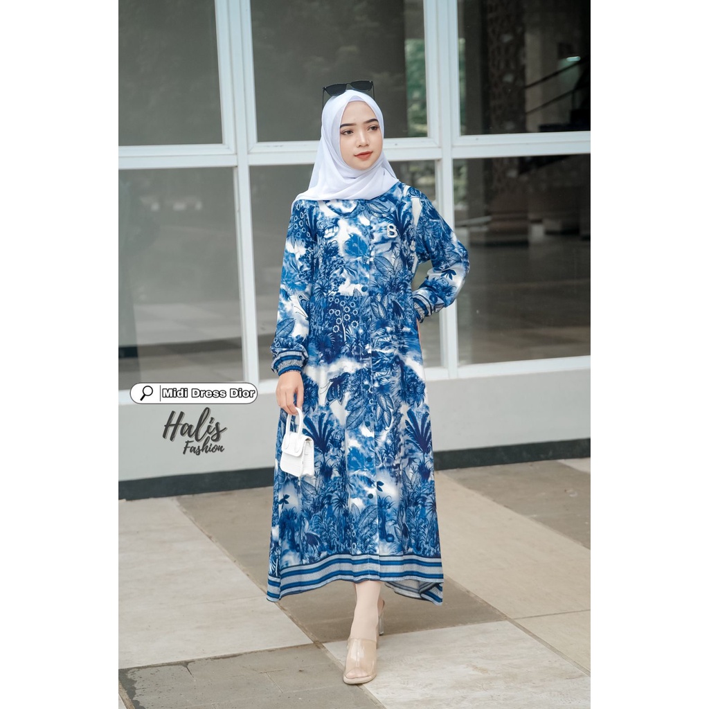 Gamis MIDI Dress Rayon Dior Ori Halis Fashion