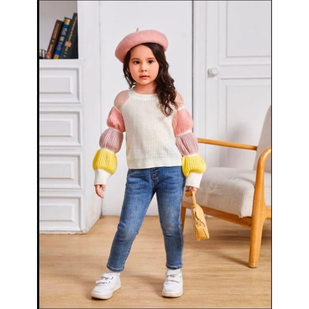 SWEATER BUBBLE HAND 4-6 TAHUN / SWEATER ANAK PEREMPUAN / PAKAIAN ANAK PEREMPUAN / ATASAN ANAK PEREMPUAN