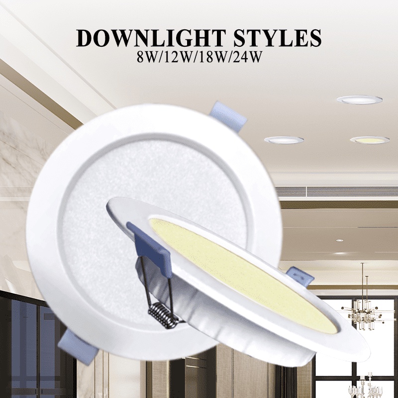 LAMPU DOWNLIGHT LED PLAFON 8WATT 12WATT 18WATT 24WATT/ASLI FULL TERANG 8WATT 12WATT 18WATT 24WATT NYALA  PUTIH/WARM WHITE/BIRU-KUNING-UNGU
