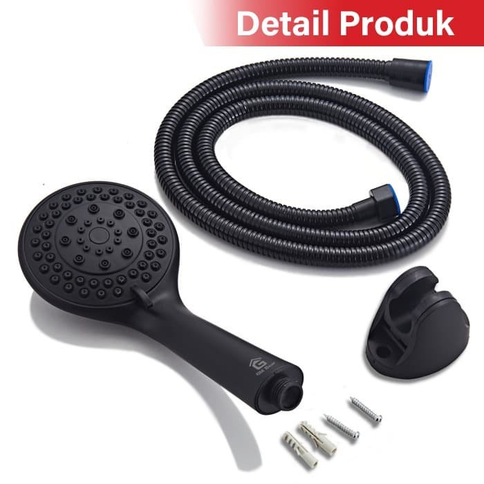 TERLARIS - Kepala Shower Mandi Set Hitam-1186 Shower Head - shower kamar mandi air kencang / Kran Shower Kamar Mandi / Hand Shower Set / kepala shower / shower mandi full set murah / shower / sower