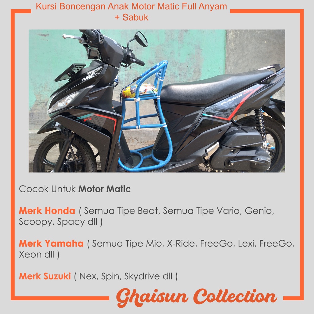 [ COD ] Kursi Boncengan Motor Matic FULL ANYAM / LILIT SABUK PENGAMAN Balita Anak Usia 1 - 5 tahun KUAT KOKOH / Boncengan anak rotan / Dudukan Anak Motor Matic / Kursi matic Anak Motor Matic / Jok Anak Motor Matic / Kursi Boncengan Anak Untuk Motor Matic