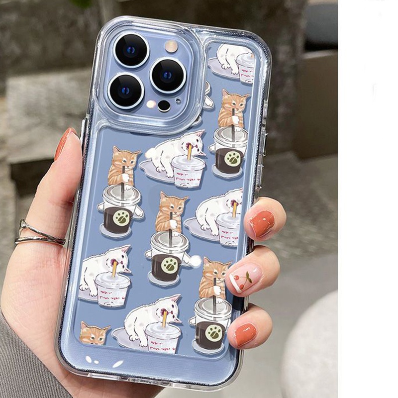 IPHONE Casing Ponsel Lembut Transparan Anjing Lucu Kompatibel Untuk Iphone14 11 13 12 Pro XS Max X XR 78 6S Plus Silcone Shockproof Casing TPU Cover