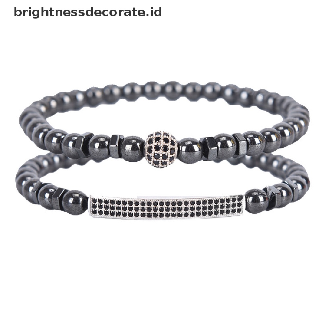 [Birth] Gelang Manik Batu Hematite Magnetik Perawatan Kesehatan Magnet Pria Perhiasan Hadiah [ID]