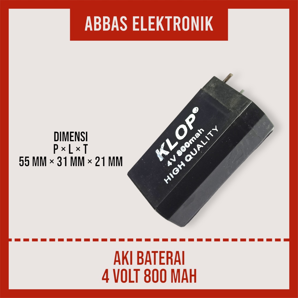 BATU 4V 800MAH AKI BATERAI LAMPU EMERGENCY DARURAT BATERAI AUDIO PORTABLE 4 VOLT 800 MAH