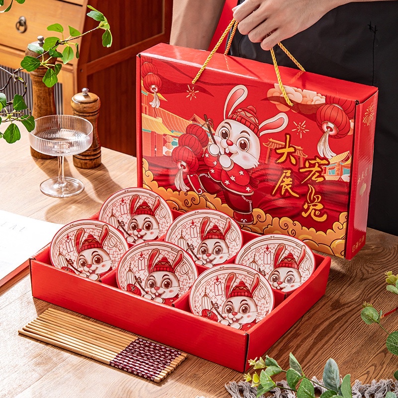 Mangkuk Hampers Imlek 2023 hadiah tahun baru china shio rabbit kelinci hadiah bowl mangkok gift ide pasangan mangkok keluarga couple