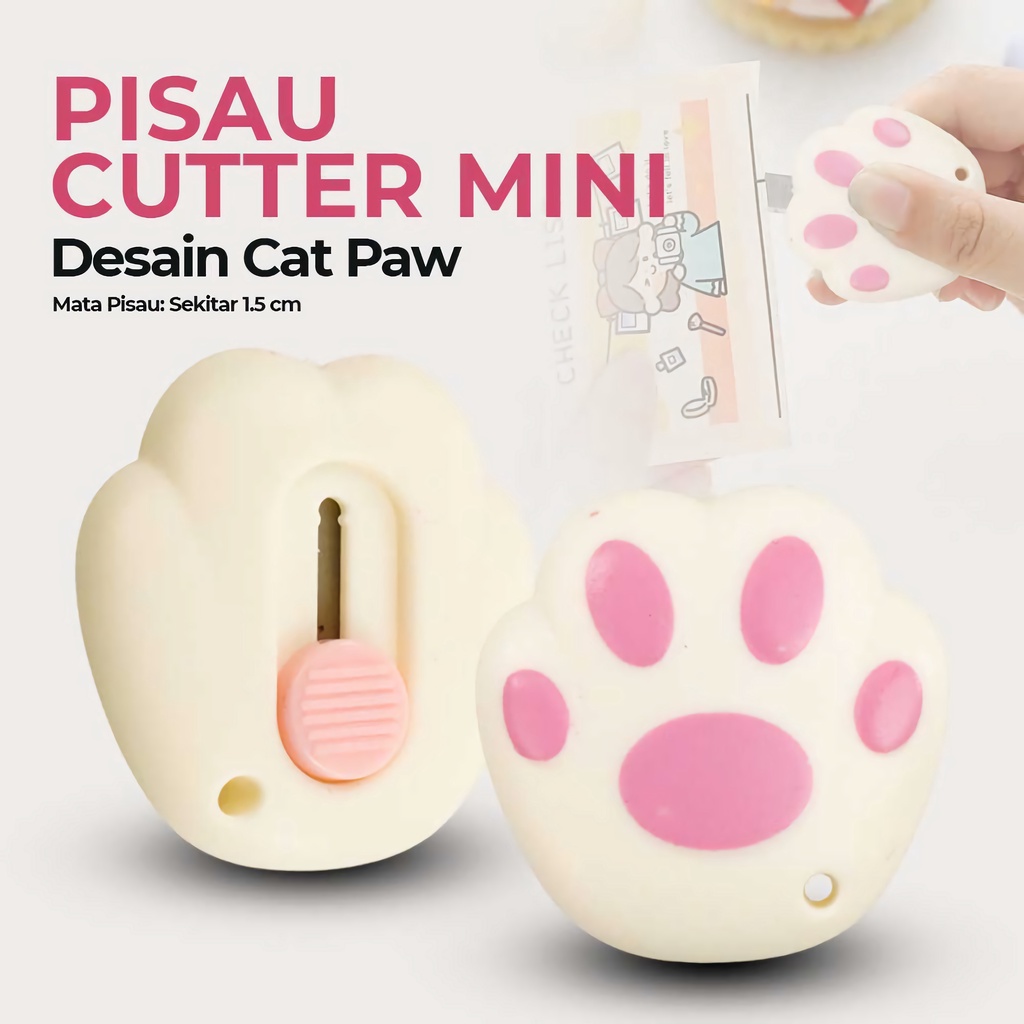

APEN Pisau Cutter Mini Pemotong Kertas Desain Kaki Kucing Alat Tulis Kantor - OL-6101