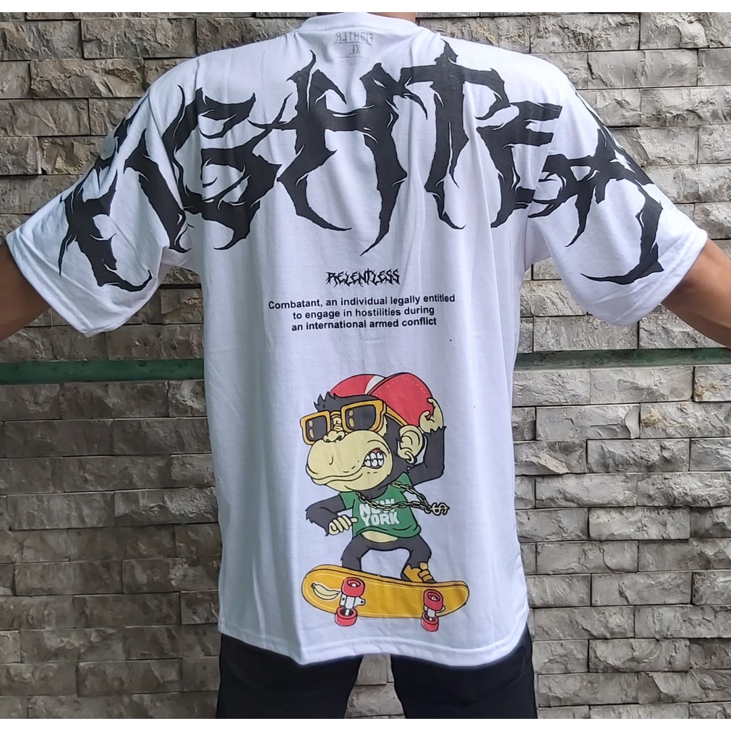 Baju Distro OverSize FIGHTER MONKEY Pria dan Wanita ORIGINAL