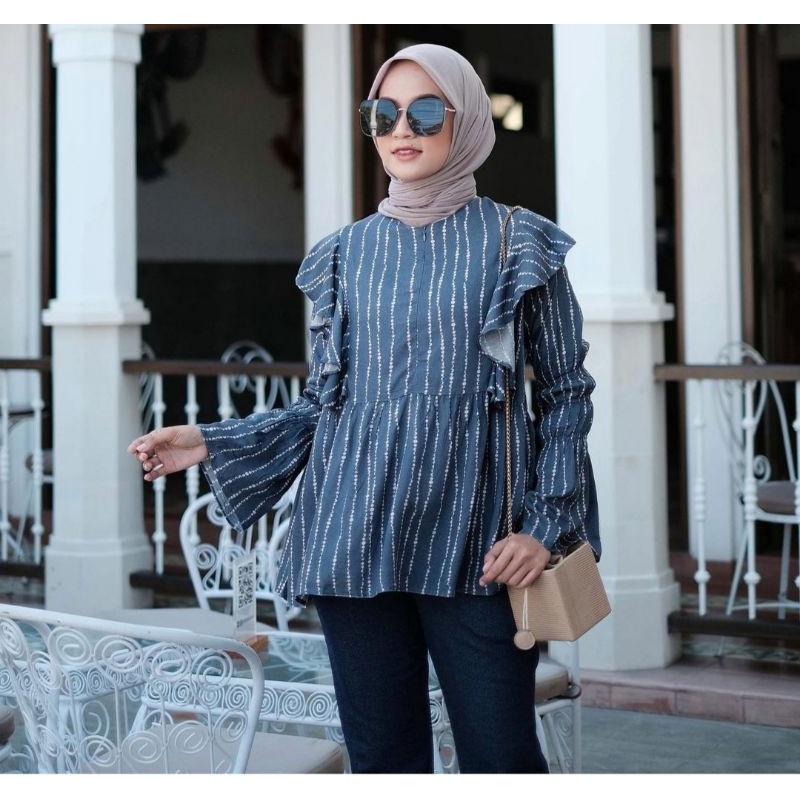 Riana Blouse by Vanilla Hijab (JEANS sz. LXL)