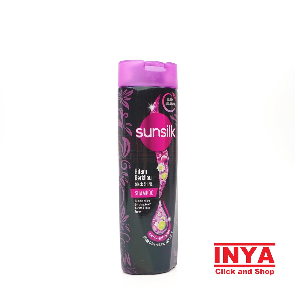 SUNSILK SHAMPOO HITAM BERKILAU BLACK SHINE 160ml - Sampo Rambut