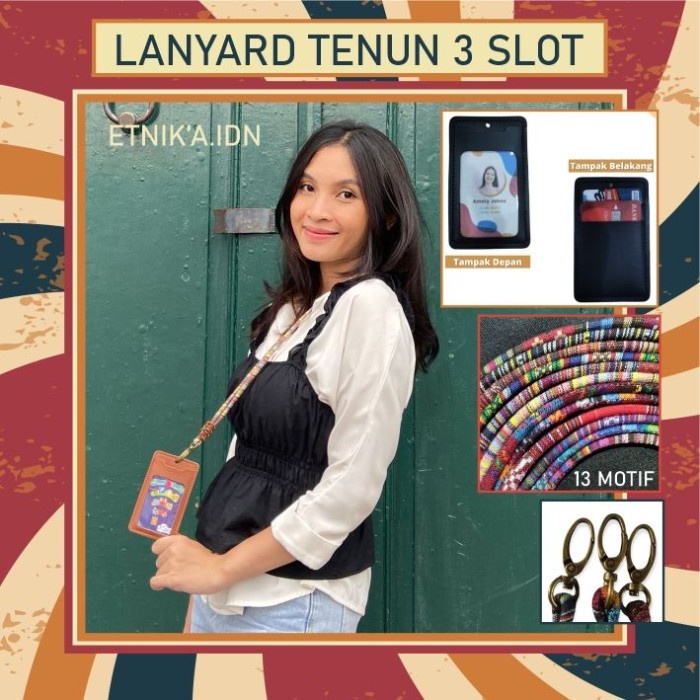 

HOT SALE LANYARD TENUN / ID CARD HOLDER TALI (3 SLOT KARTU)