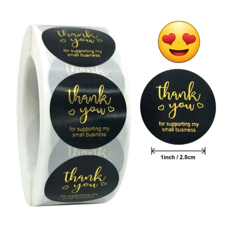 

500 pcs Sticker Thank You / 1 roll Sticker Thank You / Sticker Thank You