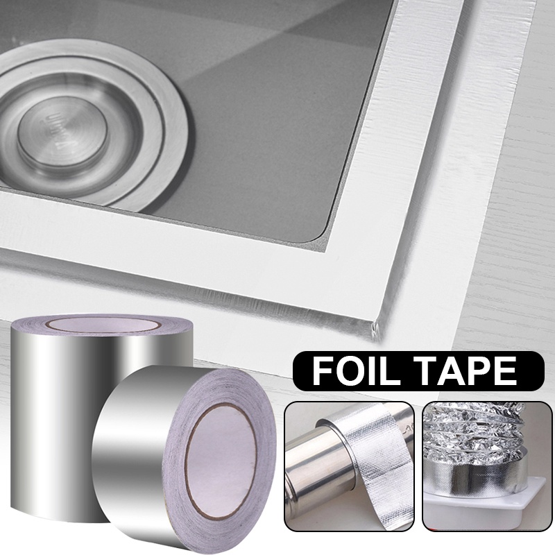 5 /10 /20m Dapur Tahan Minyak Self-Adhesive Tape Kamar Mandi Wastafel Fissure Sealant Repairs Tape Isolasi Panas Aluminium Foil Stiker Kamar Mandi Aksesoris Dapur