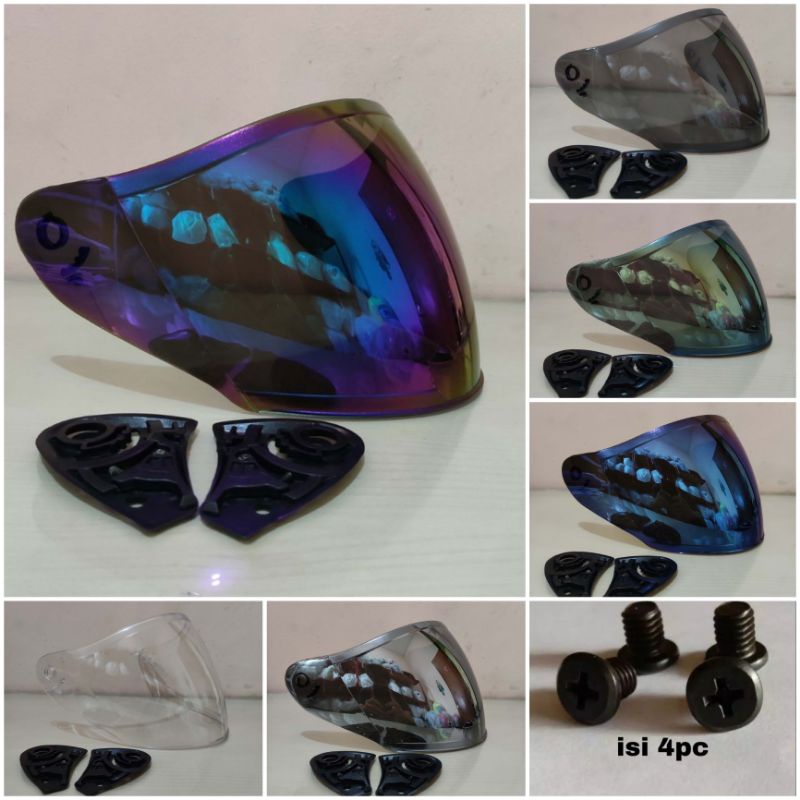 COD/Kaca Helm Kyt Maru - Ink Centro iridium silver, clear, hitam ( gratis rachet/dudukan visor)