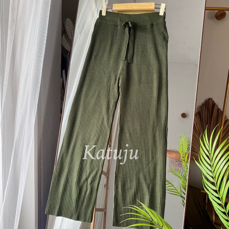 CELANA RAJUT SALUR KNIT PANT FULL KARET