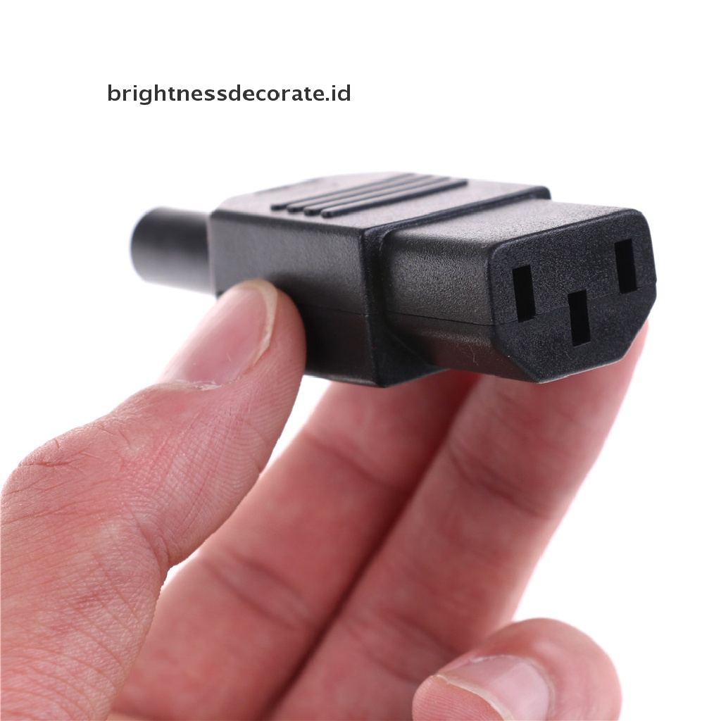 [Birth] Soket 3pin Hitam 10A/250V IEC 320c13 Female Plug Rewirable Power Connector [ID]