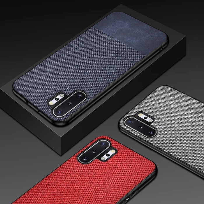 Casing Samsung Note 10 / Note 10 Plus Soft Case Fabric Denim Kain - Hitam, NOTE 10 PLUS