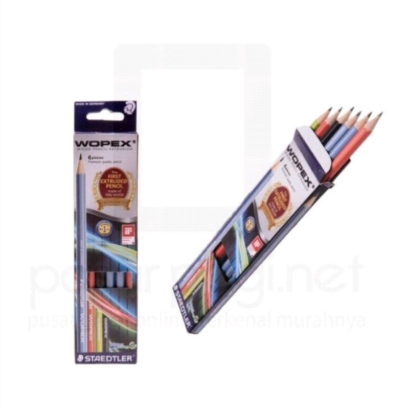 

PROMO Pensil STAEDTLER 2B Wopex Black set pensil 6pcs pencil alat tulis