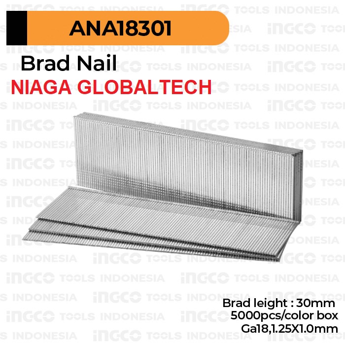 INGCO ANA18301 30MM ISI PAKU TEMBAK ANGIN BRAD NAIL F30 STAPLES ISI HEKTER ANGIN
