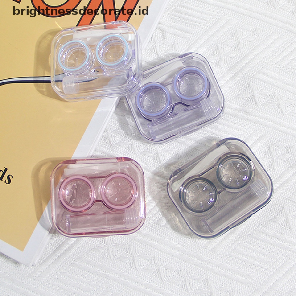 [Birth] Contact Lens Case Plastik Include Pinset Suction Set Portable [ID]