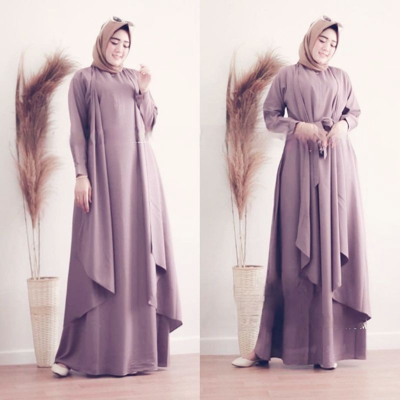 Gamis Aluna Maxi dress wanita jumbo M.L.XL.XXL