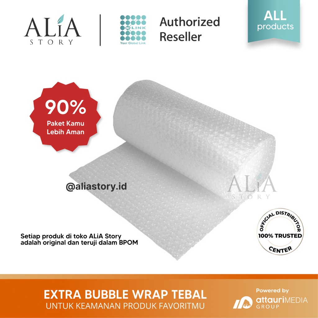 

Extra Bubble Wrap Tebal Untuk Semua Produk dan Semua Ukuran ALiA Story K-Link Premium Reseller K Link Official Original Store