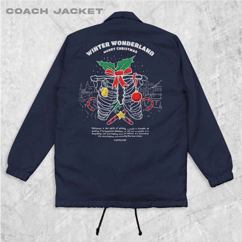 HIPNOP Christmas Bone Jaket Coach Jaket Pria Jaket Parasut Unisex
